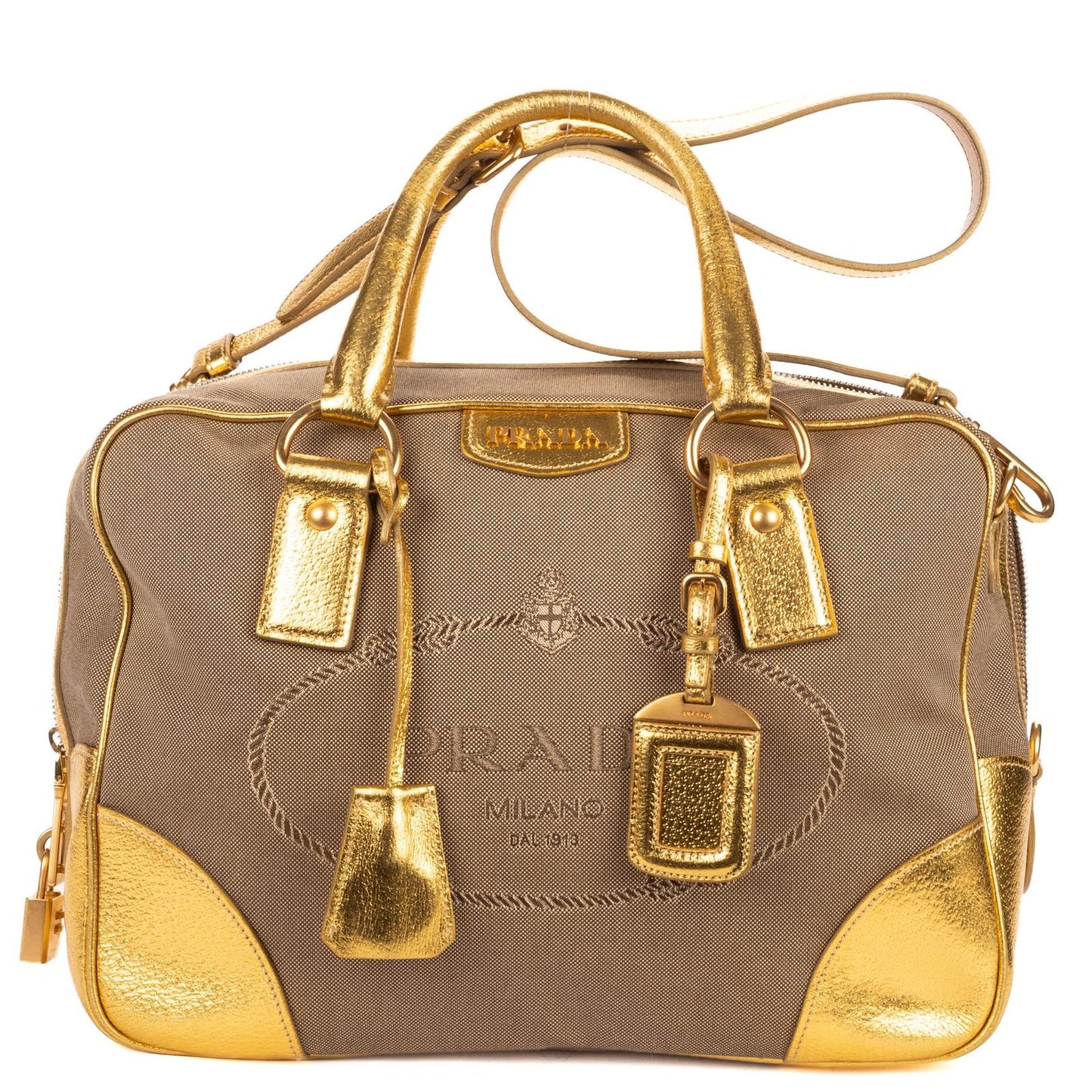 Prada Beige Jacquard canvas Shoulder