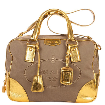 Prada Beige Jacquard canvas Shoulder