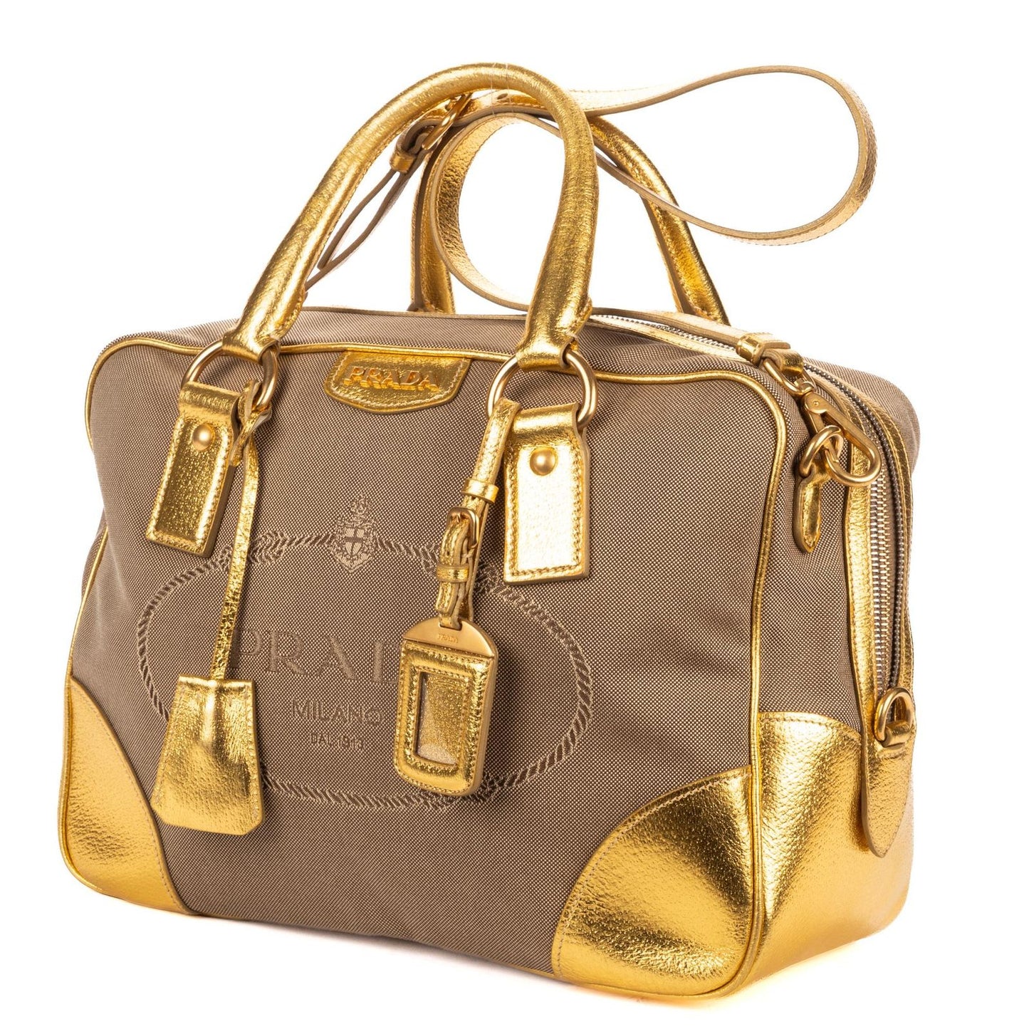 Prada Beige Jacquard canvas Shoulder — view 2