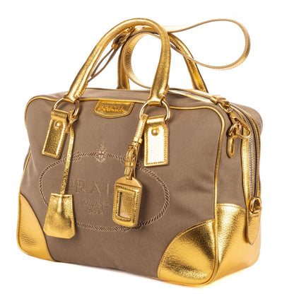 Prada Beige Jacquard canvas Shoulder — view 2