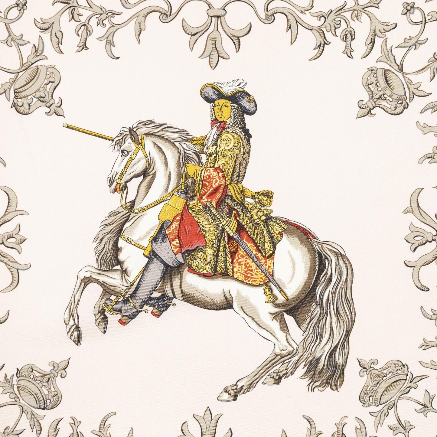 Hermes Scarf Pink Ivory 100% Twillsilk — view 3