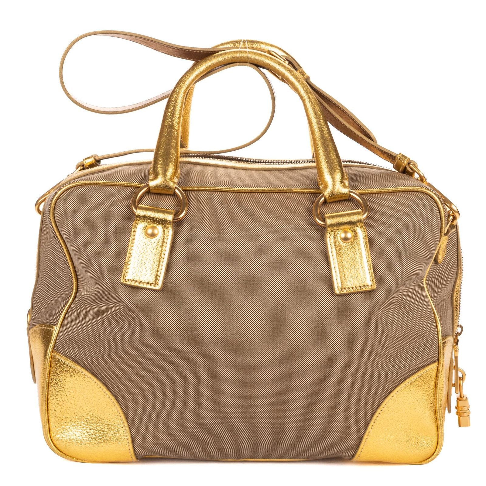 Prada Beige Jacquard canvas Shoulder — view 5