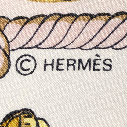 Hermes Scarf Pink Ivory 100% Twillsilk — view 4