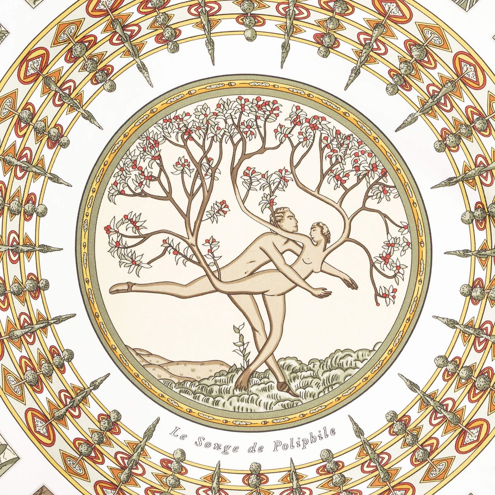 Hermes Scarf Red Green White 100% Twillsilk — view 3