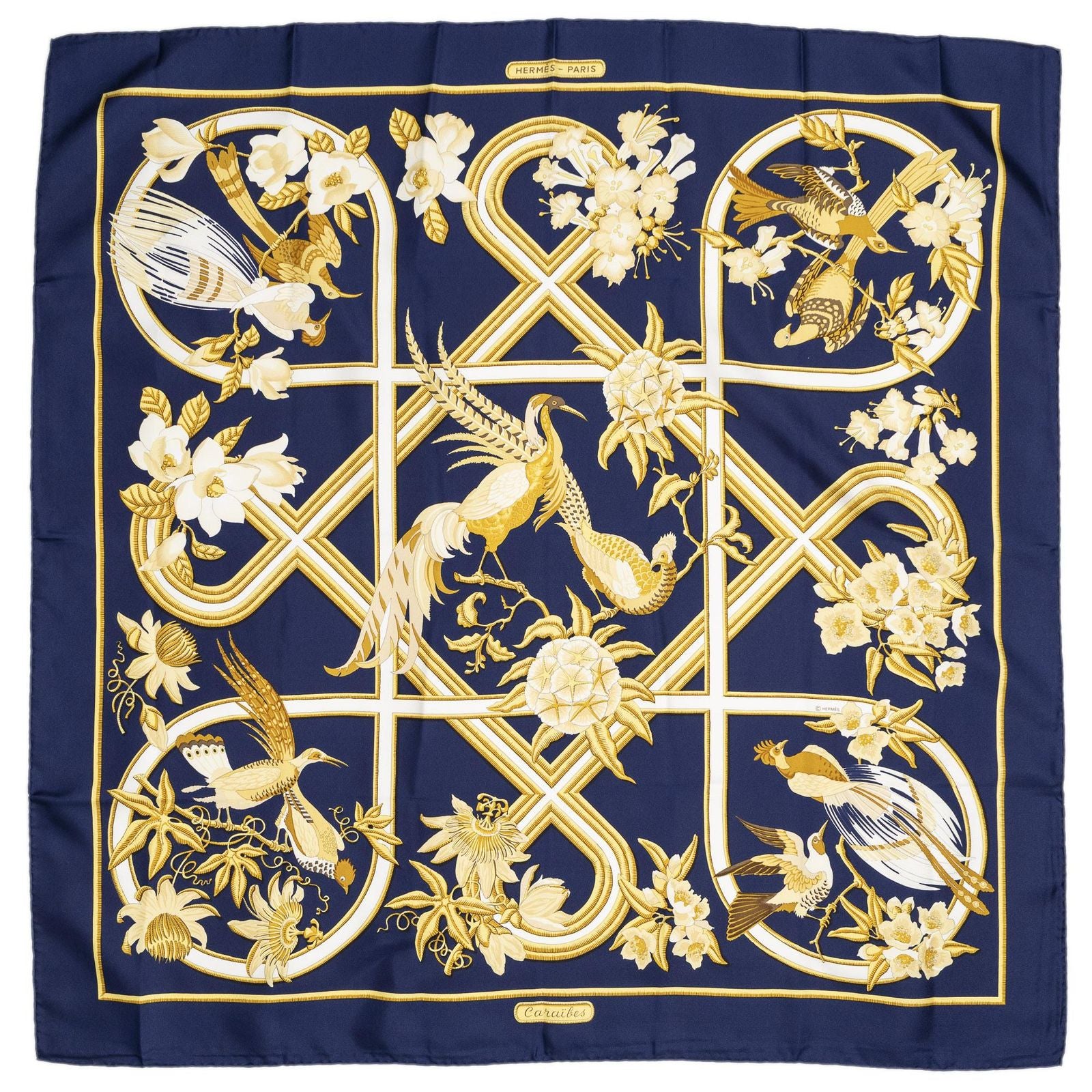 Hermes Scarf Navy Twillsilk — view 2