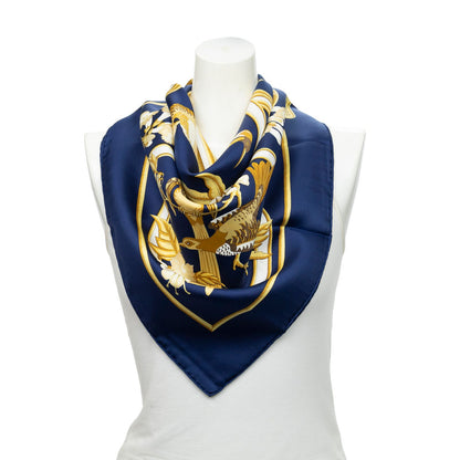 Hermes Scarf Navy Twillsilk