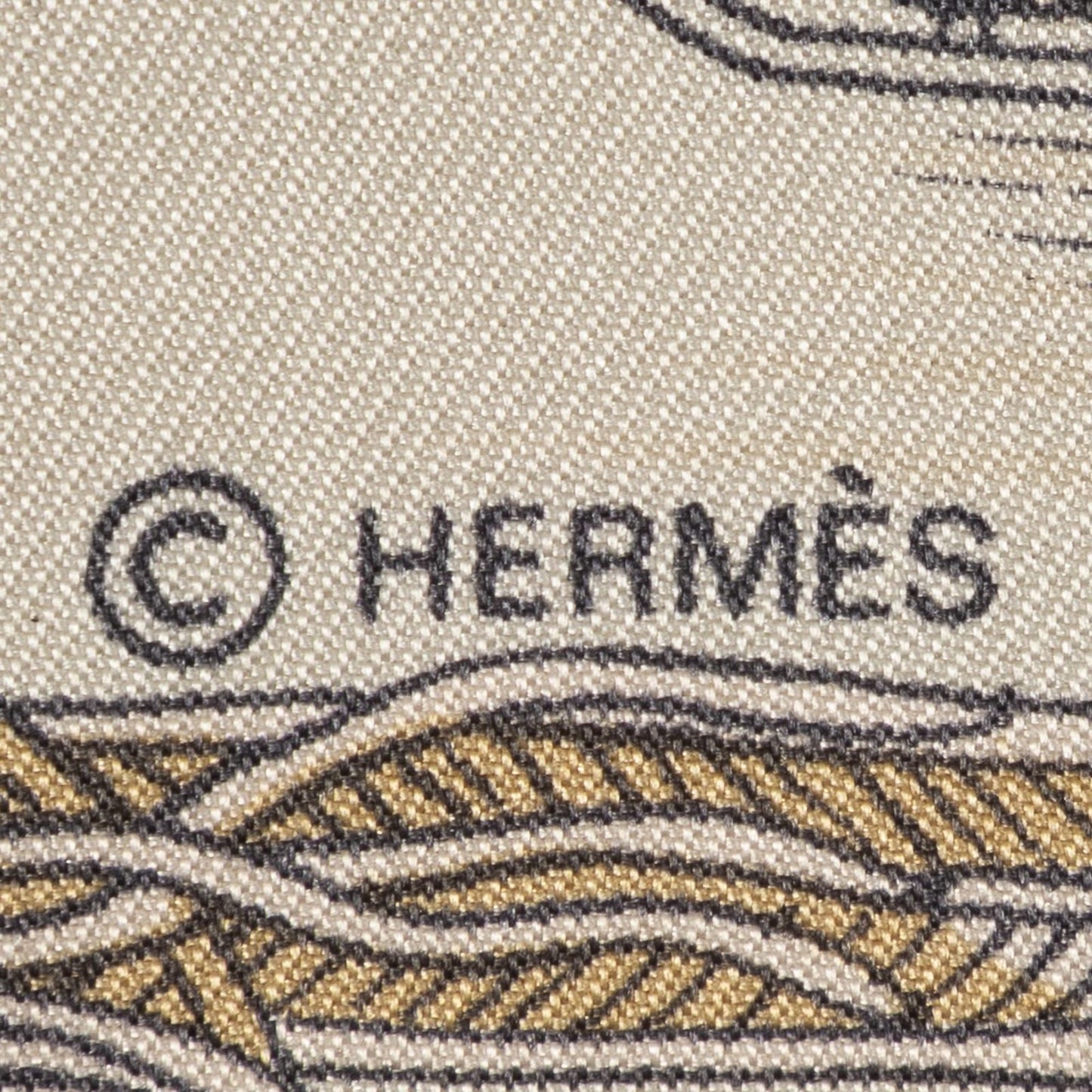 Hermes Scarf Yellow Gray Red 100% Twillsilk — view 4