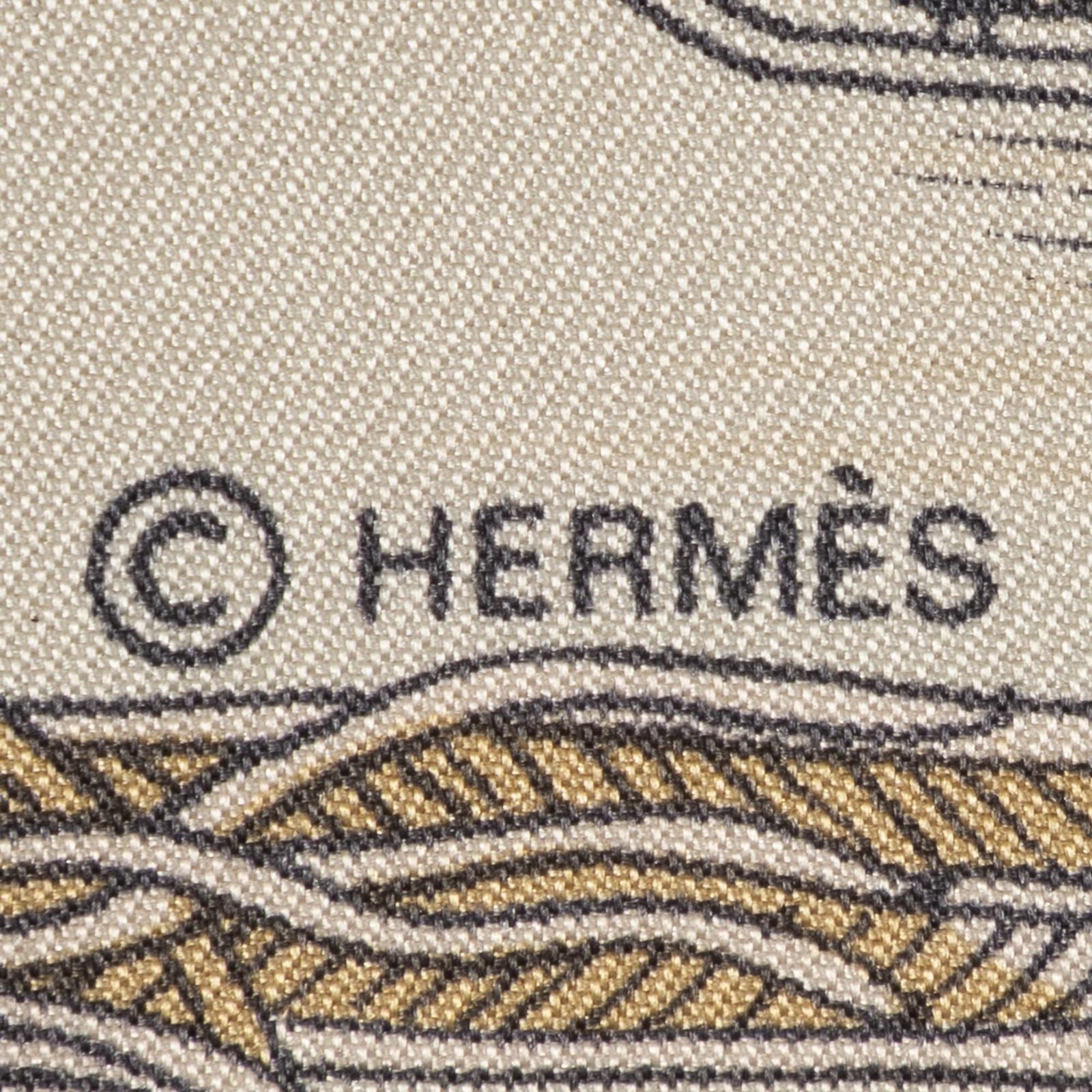 Hermes Scarf Yellow Gray Red 100% Twillsilk — view 4