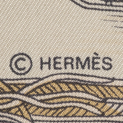 Hermes Scarf Yellow Gray Red 100% Twillsilk — view 4