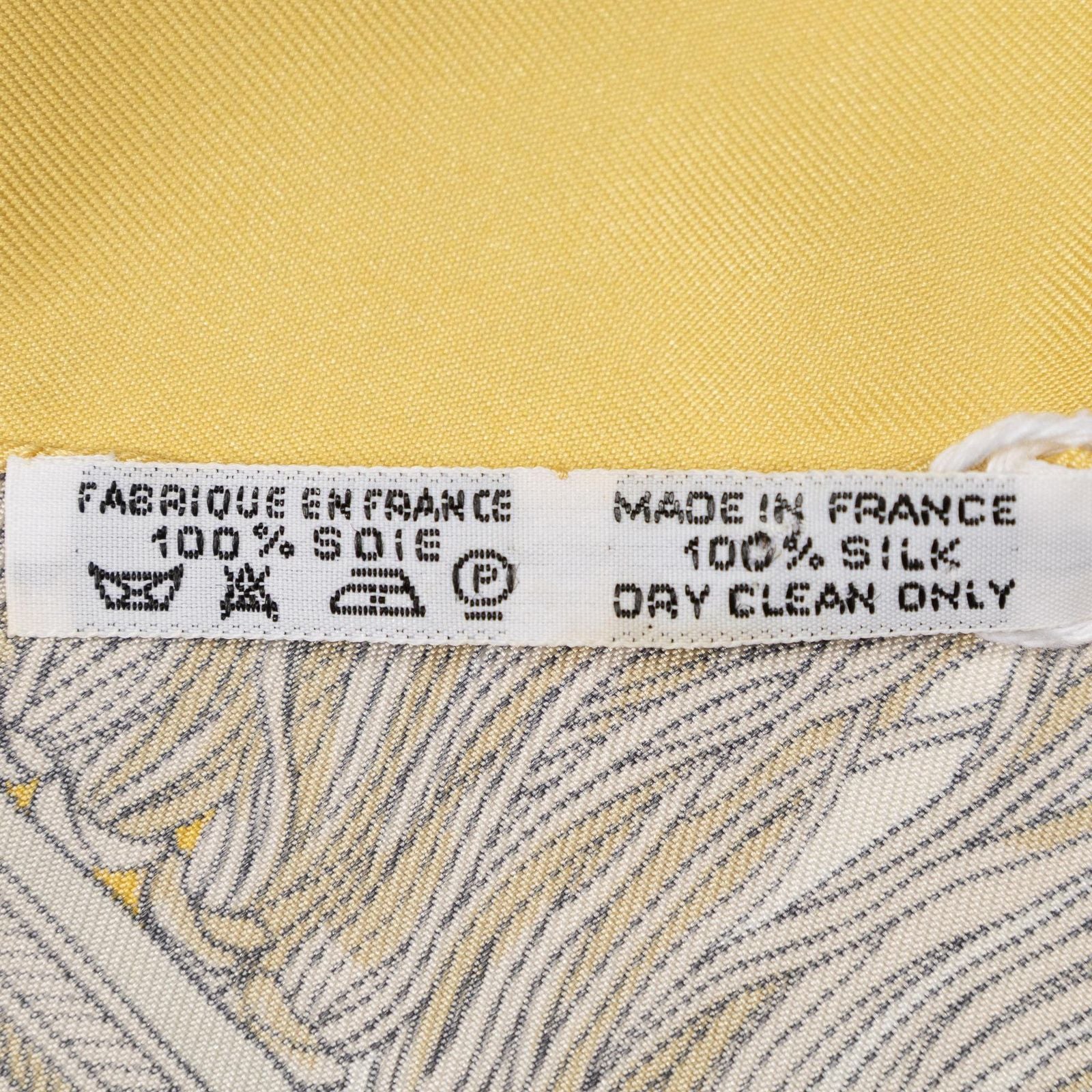 Hermes Scarf Yellow Gray Red 100% Twillsilk — view 5
