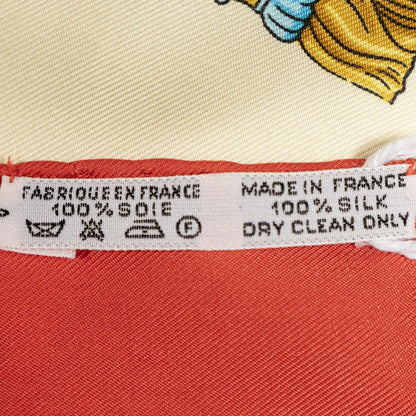 Hermes Scarf Red Beige 100% Twillsilk — view 5