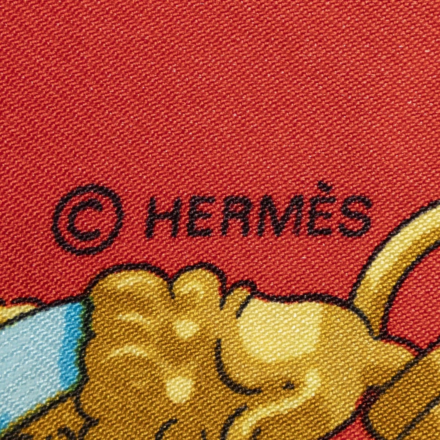 Hermes Scarf Red Beige 100% Twillsilk — view 4