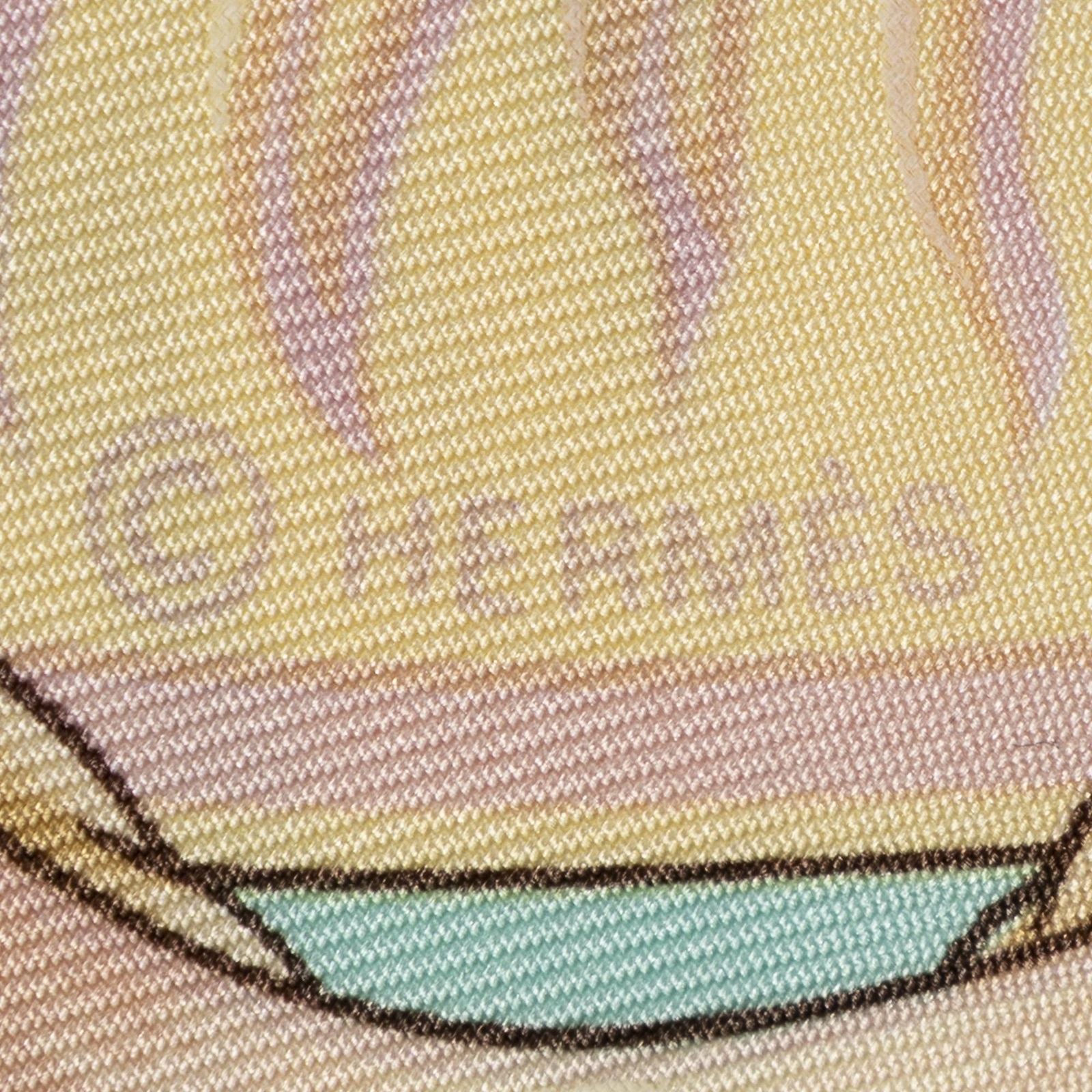 Hermes Scarf Orange Lightgreen 100% Twillsilk — view 4