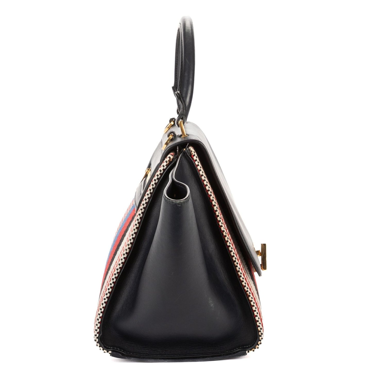 Celine Small navy Red White Stripecanvas Shoulder — view 4