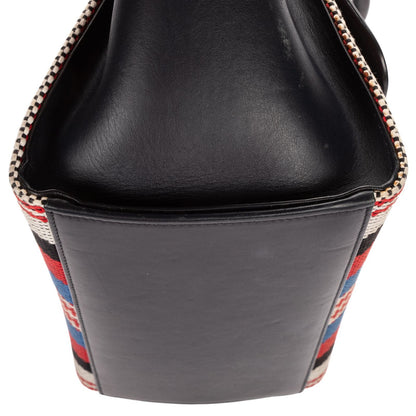 Celine Small navy Red White Stripecanvas Shoulder — view 8
