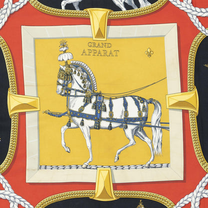 Hermes Scarf Red Black Yellow 100% Twillsilk — view 3