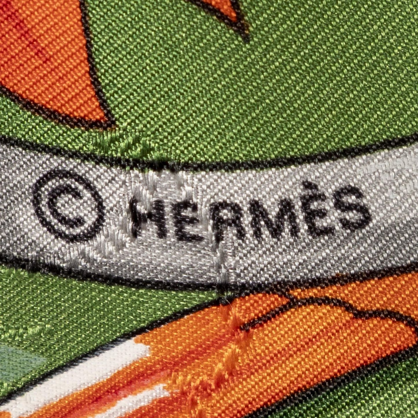 Hermes Scarf Orange Red Green 100% Jacquardsilk — view 4