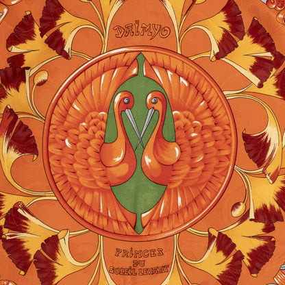 Hermes Scarf Orange Red Green 100% Jacquardsilk — view 3