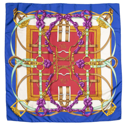 Hermes Scarf Blue Red Twillsilk — view 2