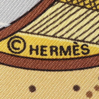 Hermes Scarf Orange Yellow Brown 100% Twillsilk — view 4