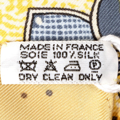 Hermes Scarf Orange Yellow Brown 100% Twillsilk — view 5