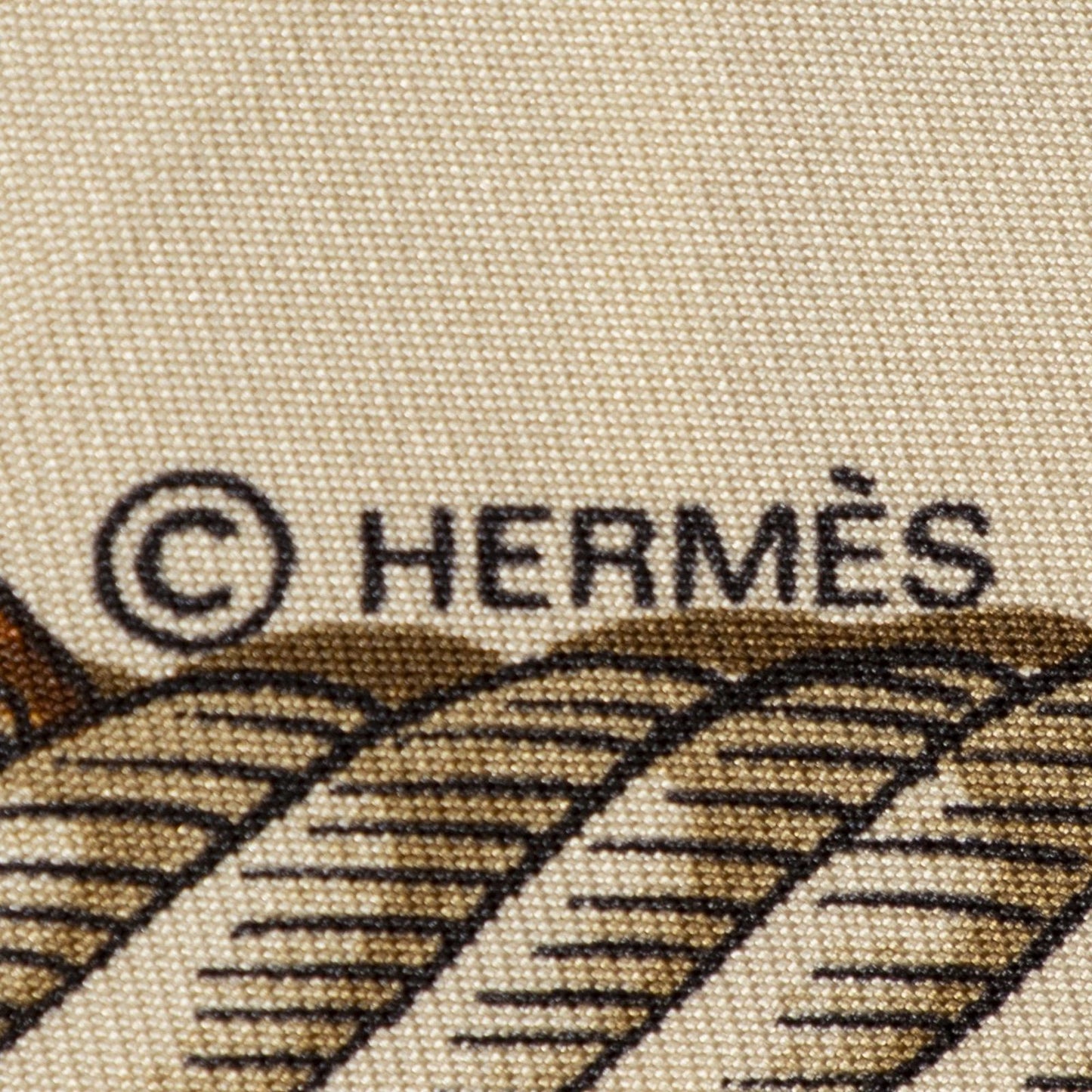 Hermes Scarf Red Brown White 100% Twillsilk — view 4