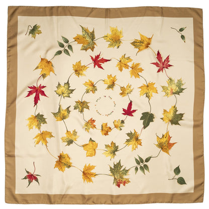 Hermes Scarf Beige Red Green 100% Twillsilk — view 2