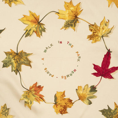 Hermes Scarf Beige Red Green 100% Twillsilk — view 3