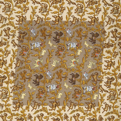 Hermes Scarf Brown Beige 100% Twillsilk — view 3