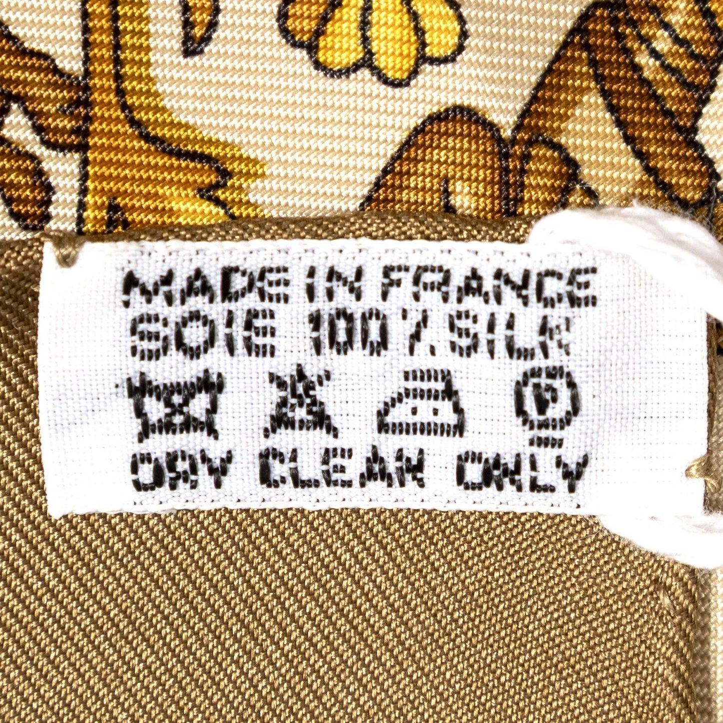 Hermes Scarf Brown Beige 100% Twillsilk — view 5