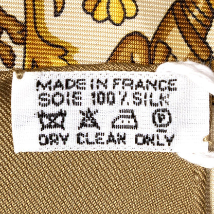 Hermes Scarf Brown Beige 100% Twillsilk — view 5