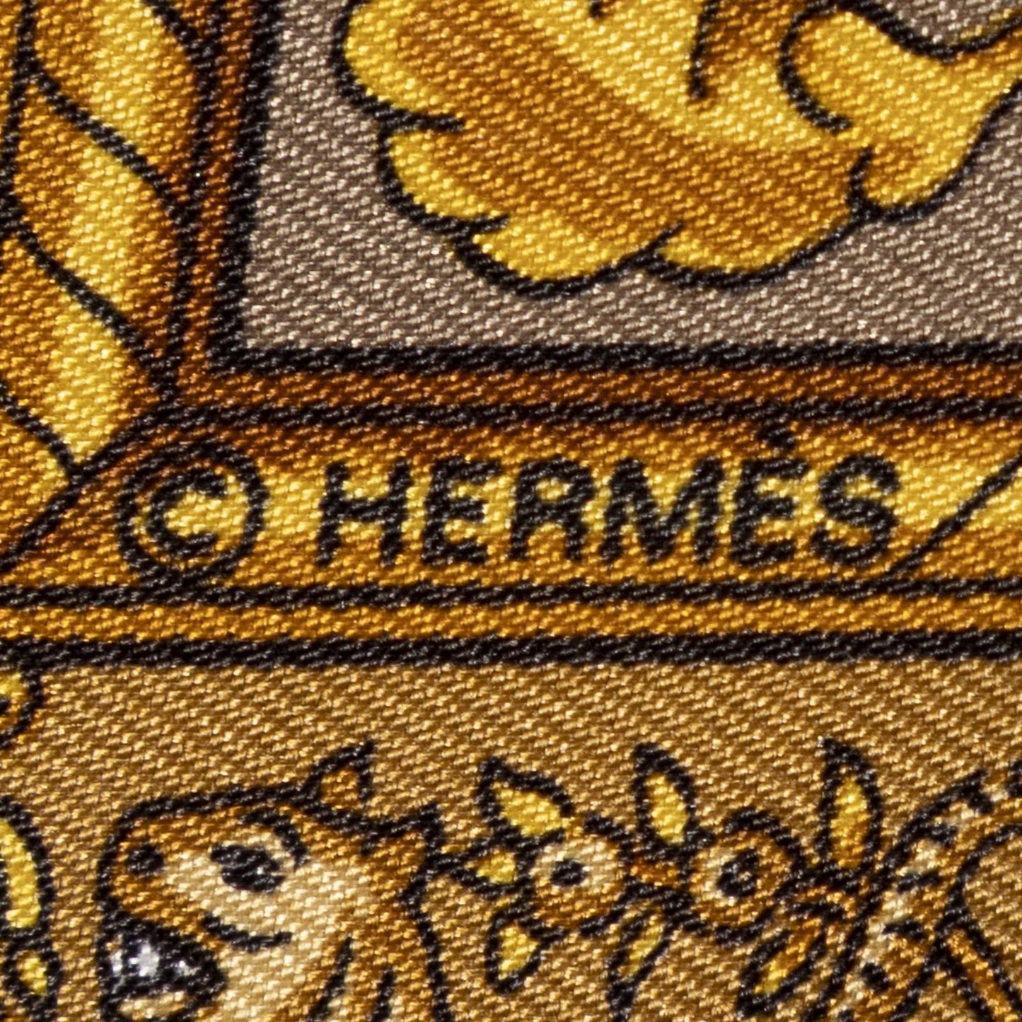 Hermes Scarf Brown Beige 100% Twillsilk — view 4