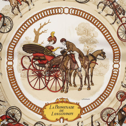Hermes Scarf Tan Orange Twillsilk — view 3