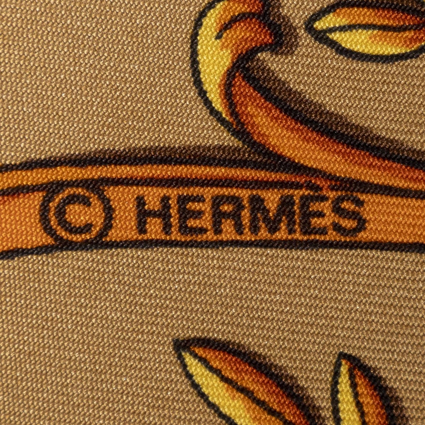 Hermes Scarf Tan Orange Twillsilk — view 4