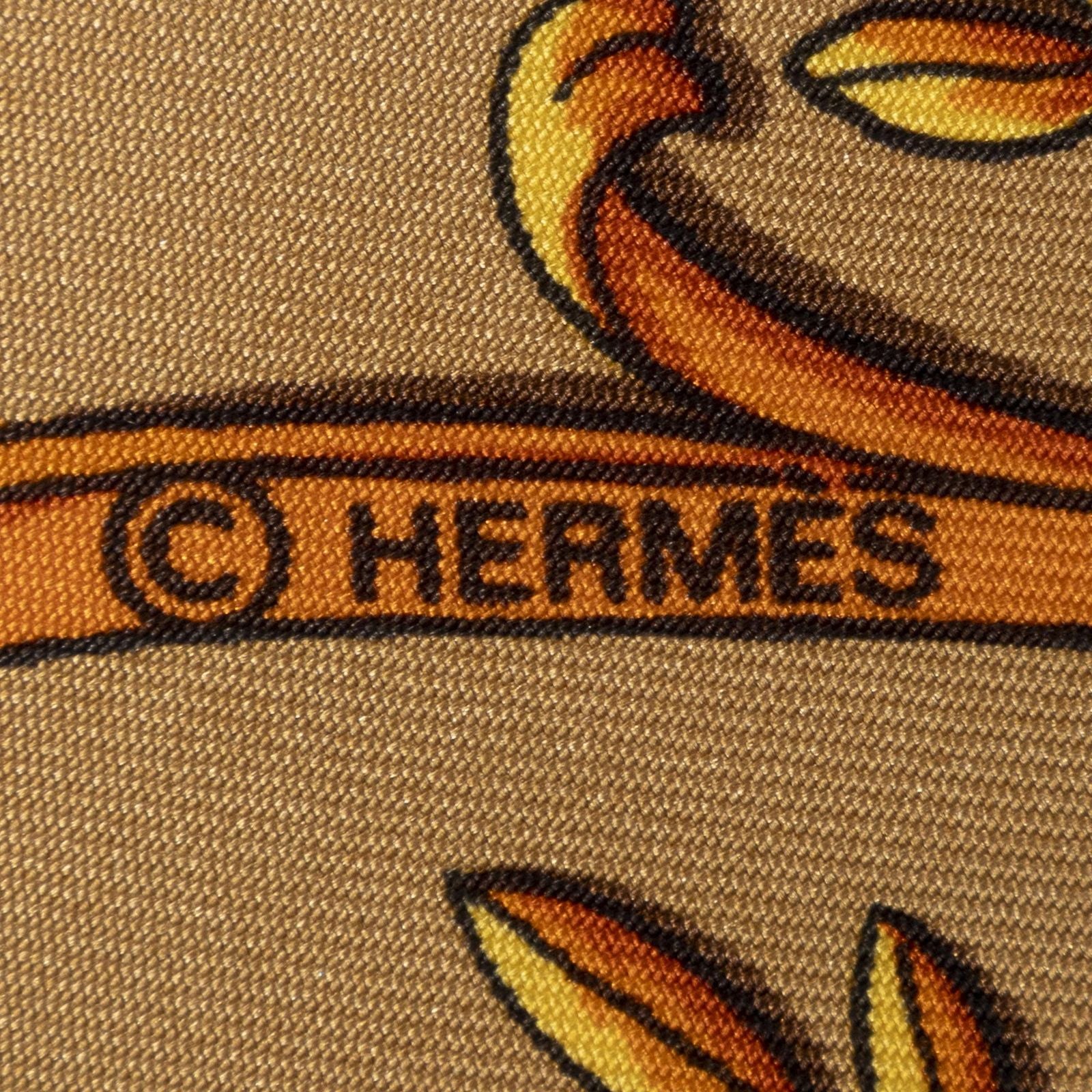 Hermes Scarf Tan Orange Twillsilk — view 4