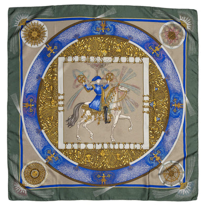 Hermes Scarf Green Blue 100% Jacquardsilk — view 2