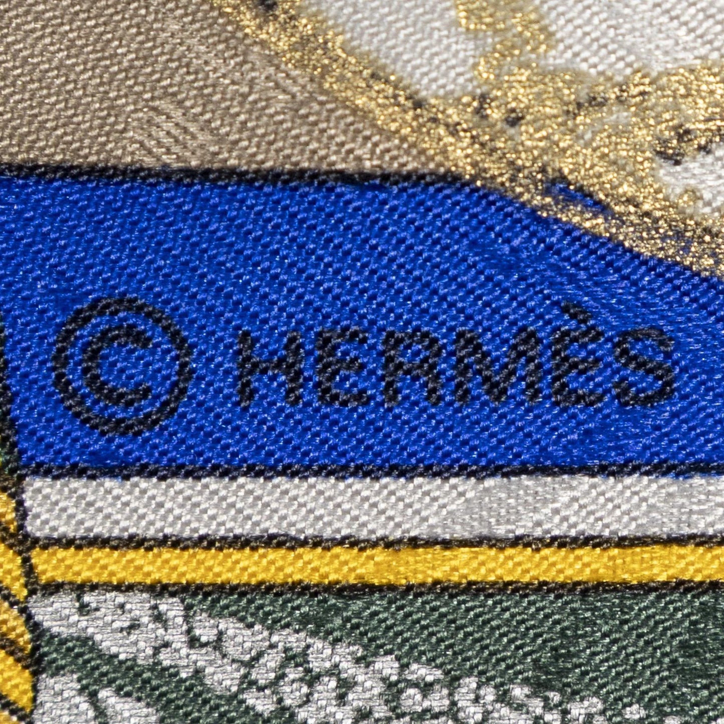 Hermes Scarf Green Blue 100% Jacquardsilk — view 4