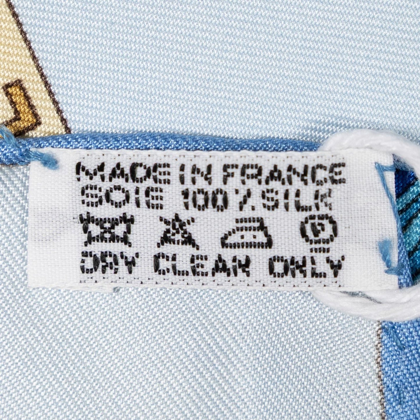 Hermes Scarf Light Blue Brown Beige 100% Twillsilk — view 5