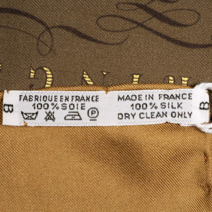 Hermes Scarf Brown Yellow Twillsilk — view 5