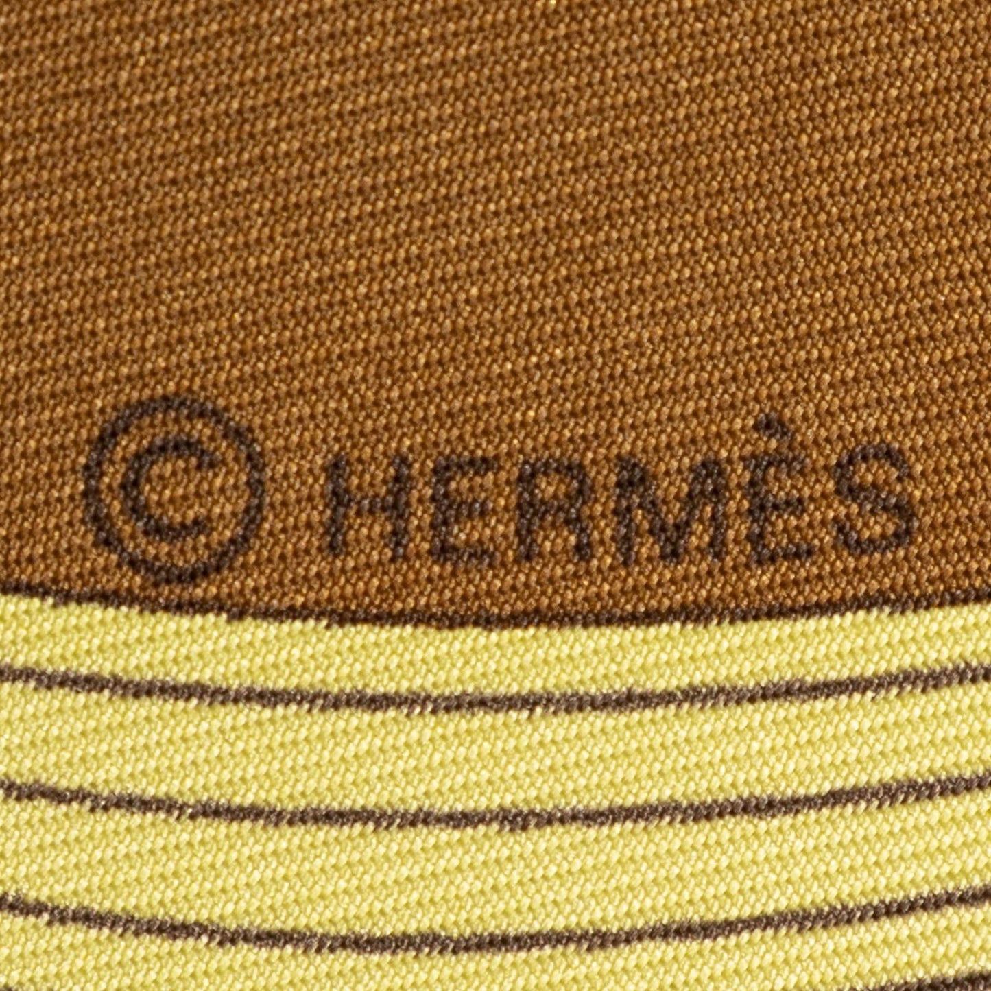 Hermes Scarf Brown Yellow Twillsilk — view 4