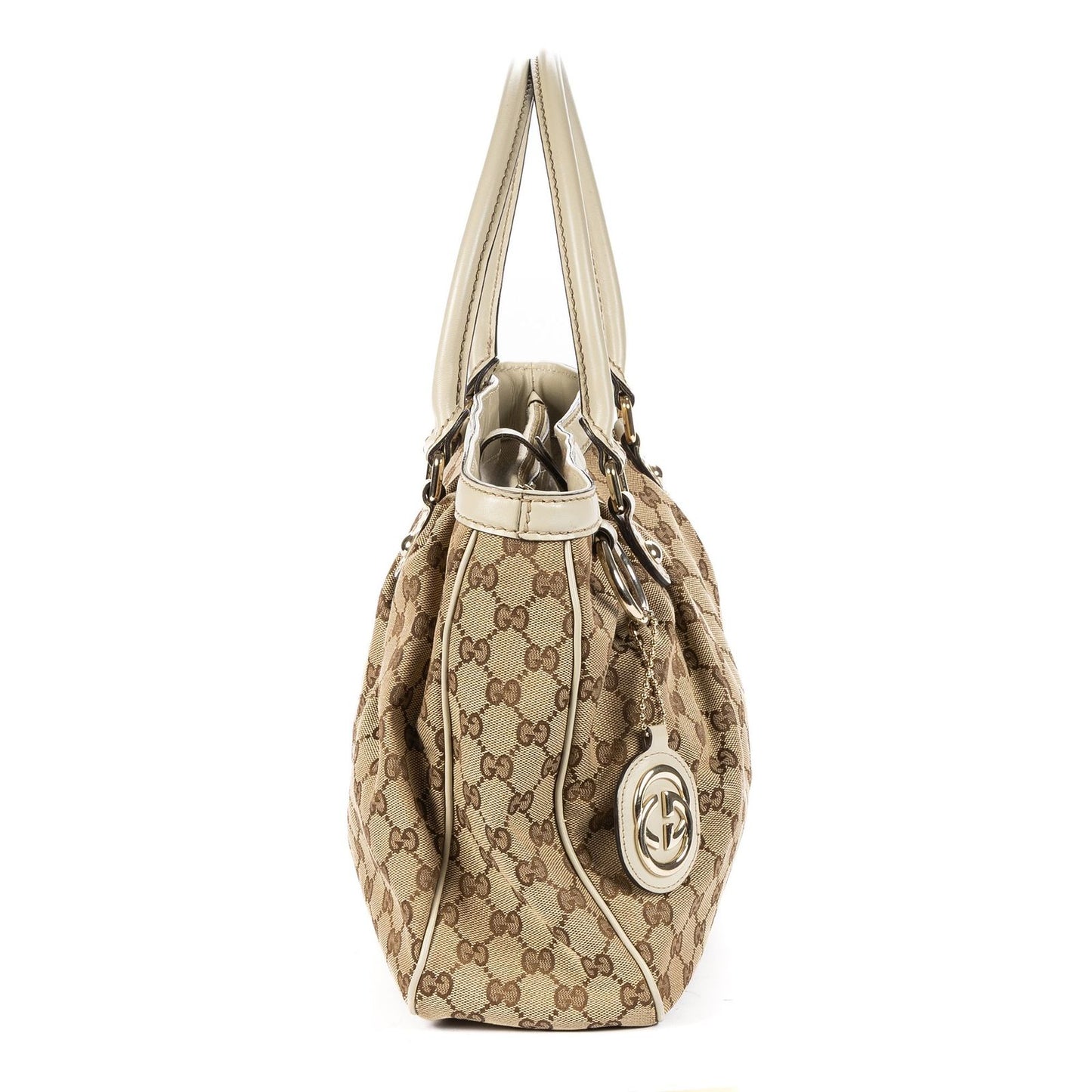 Gucci Mini Tote Beige Ivory GG Canvas — view 4