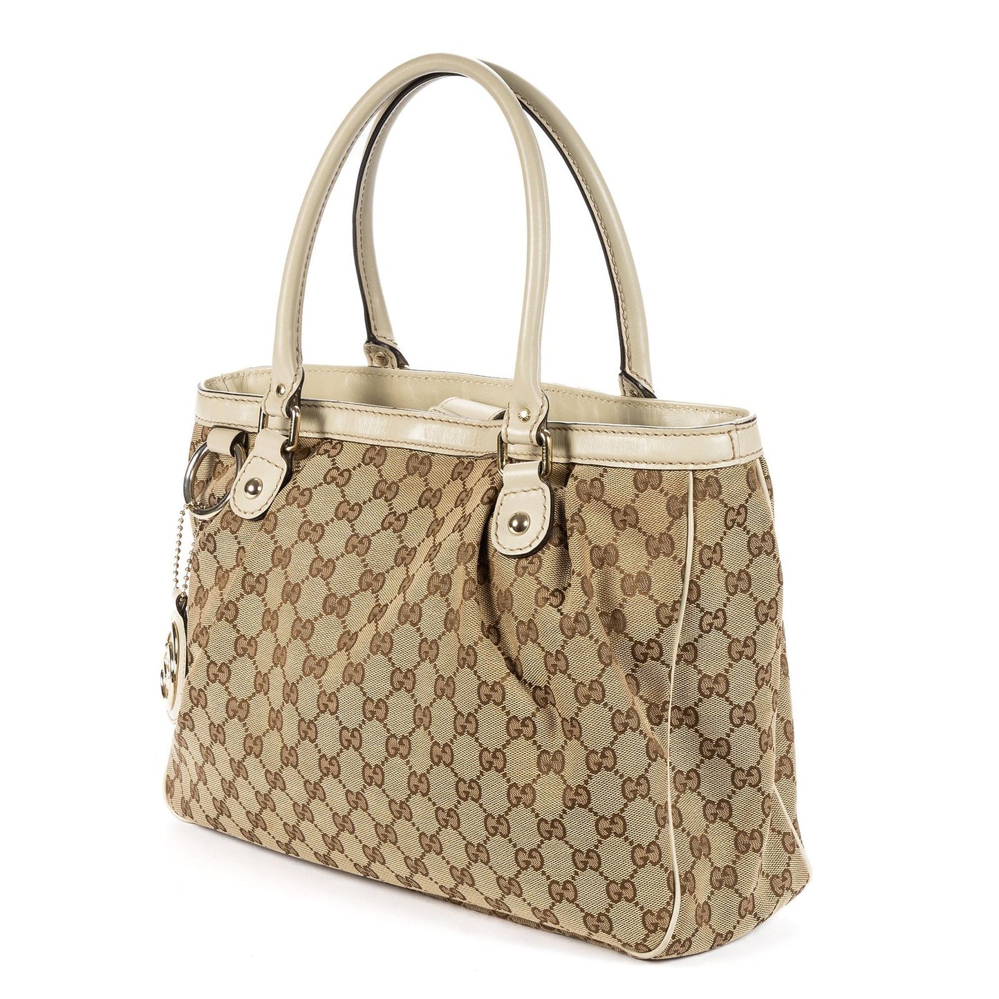 Gucci Mini Tote Beige Ivory GG Canvas — view 2
