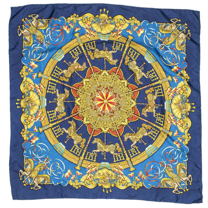 Hermes Scarf Navy Gold Red 100% Jacquardsilk — view 2
