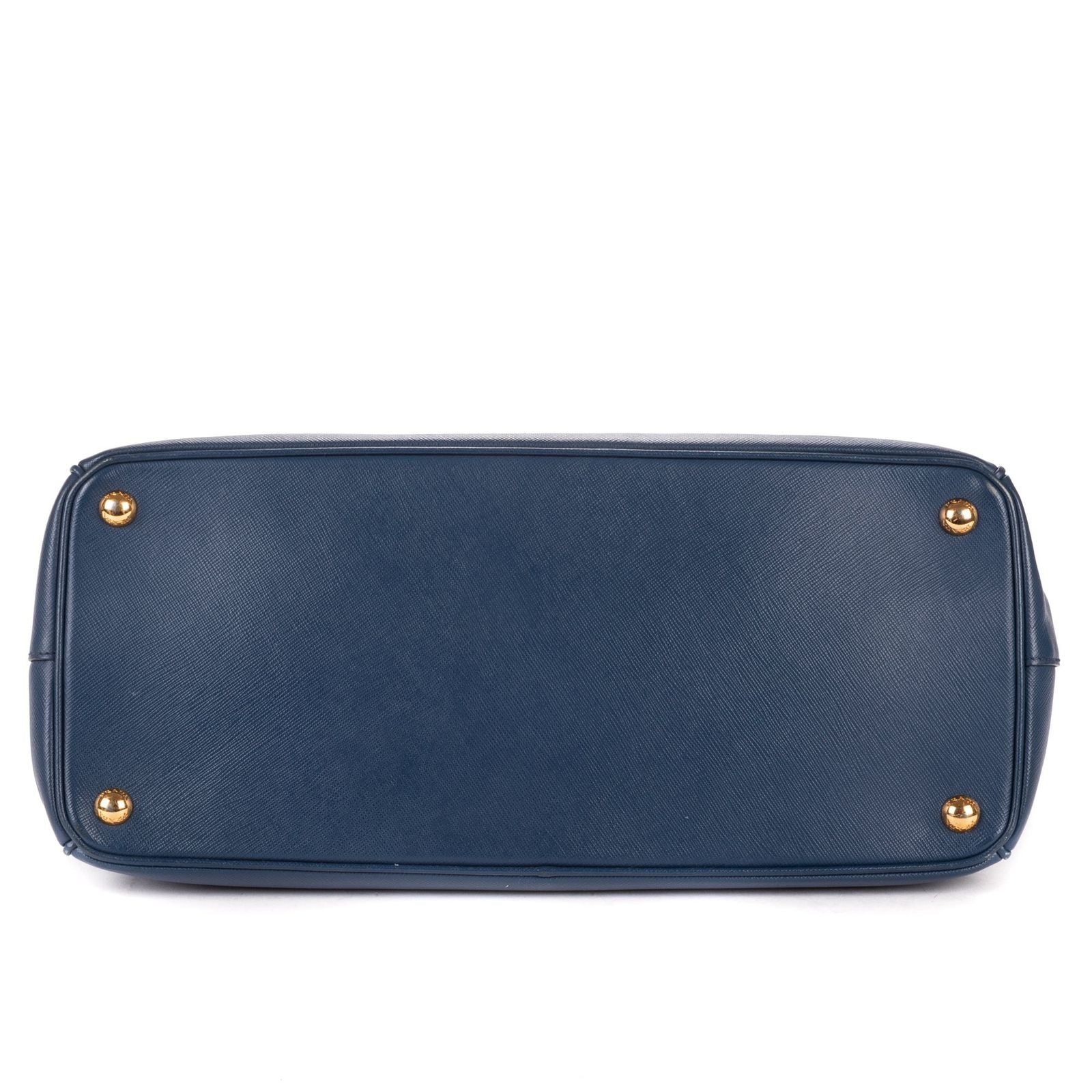 Prada Largedouble Zip Galleria Tote Navy Saffiano Leather — view 6
