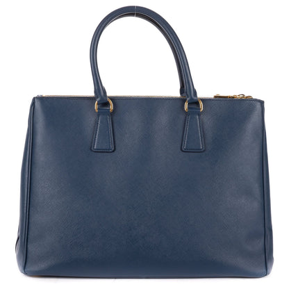 Prada Largedouble Zip Galleria Tote Navy Saffiano Leather — view 5