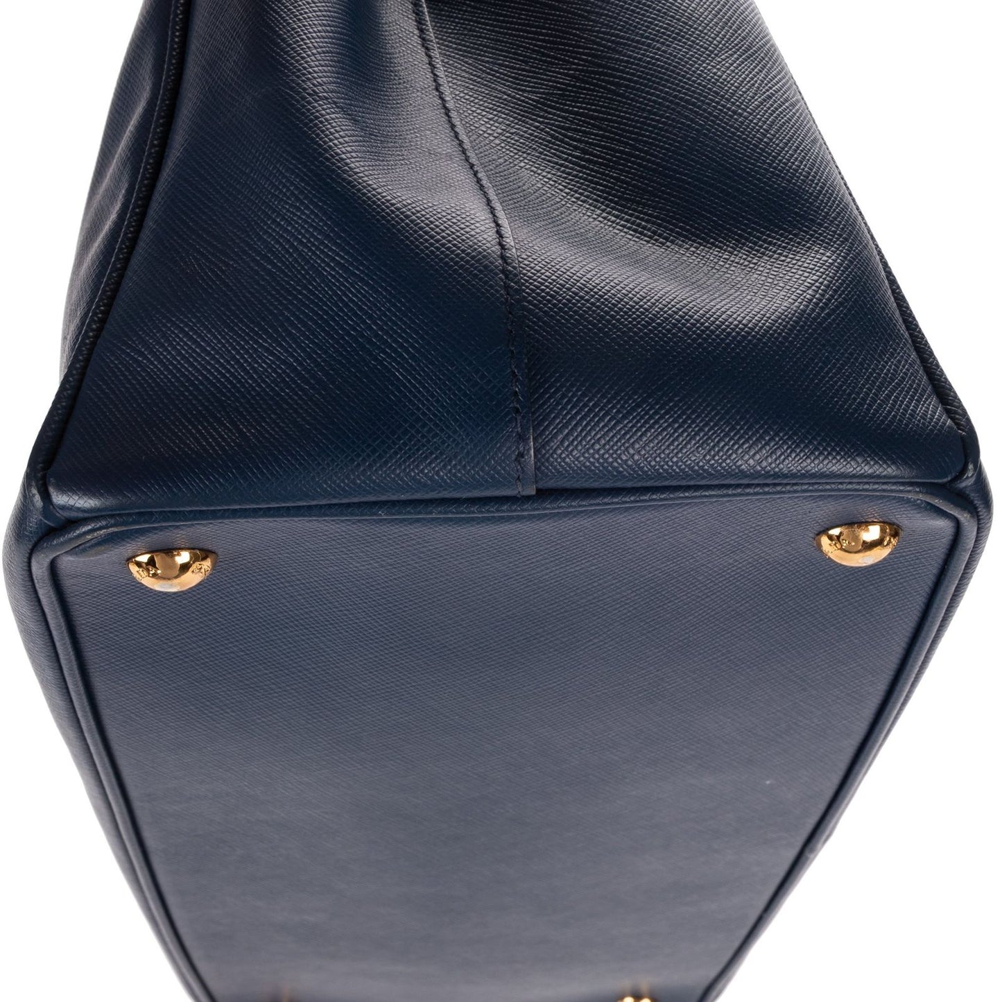 Prada Largedouble Zip Galleria Tote Navy Saffiano Leather — view 7