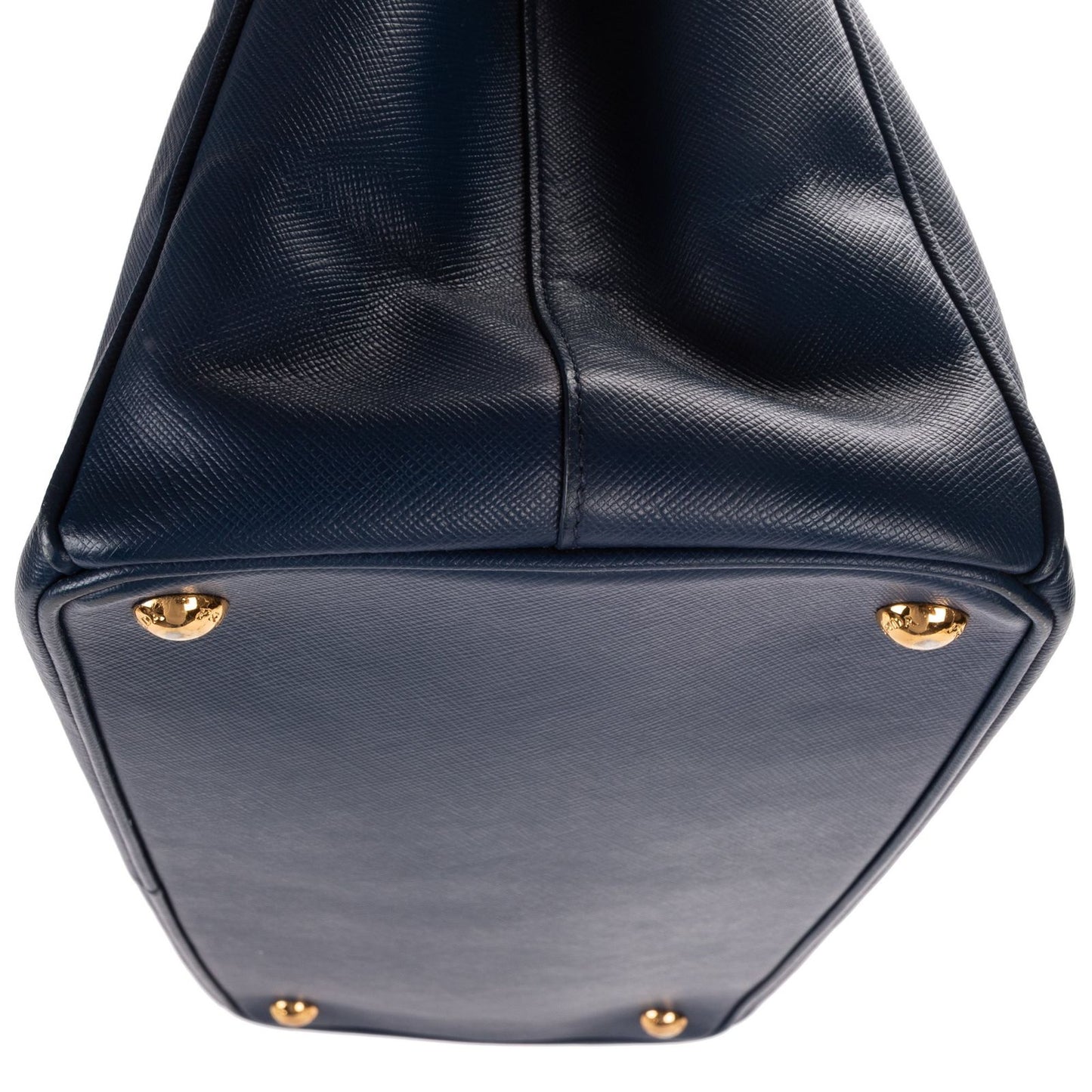 Prada Largedouble Zip Galleria Tote Navy Saffiano Leather — view 8