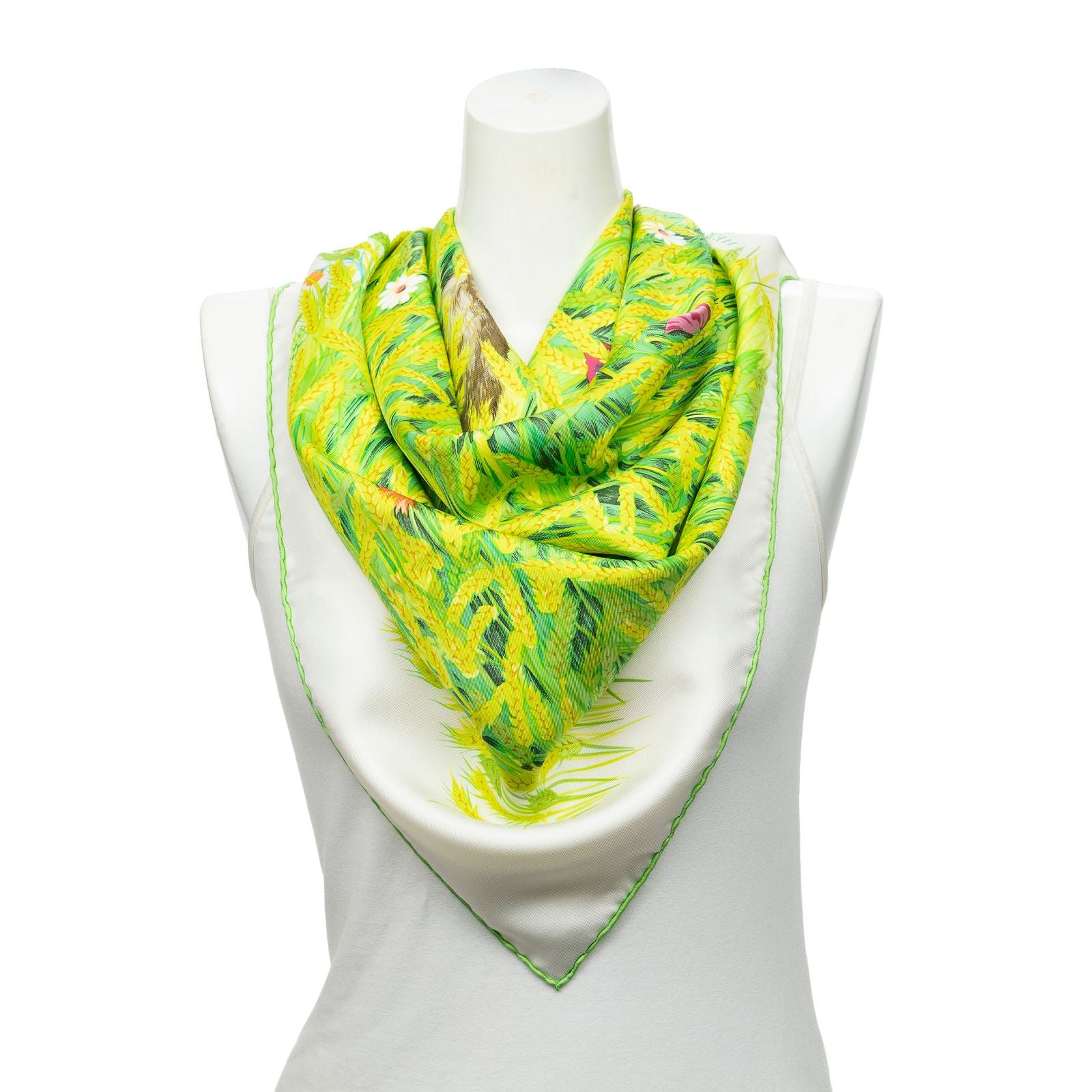Hermes Scarf Green Twillsilk