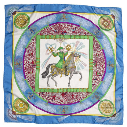 Hermes Scarf Blue Green Jacquardsilk — view 2