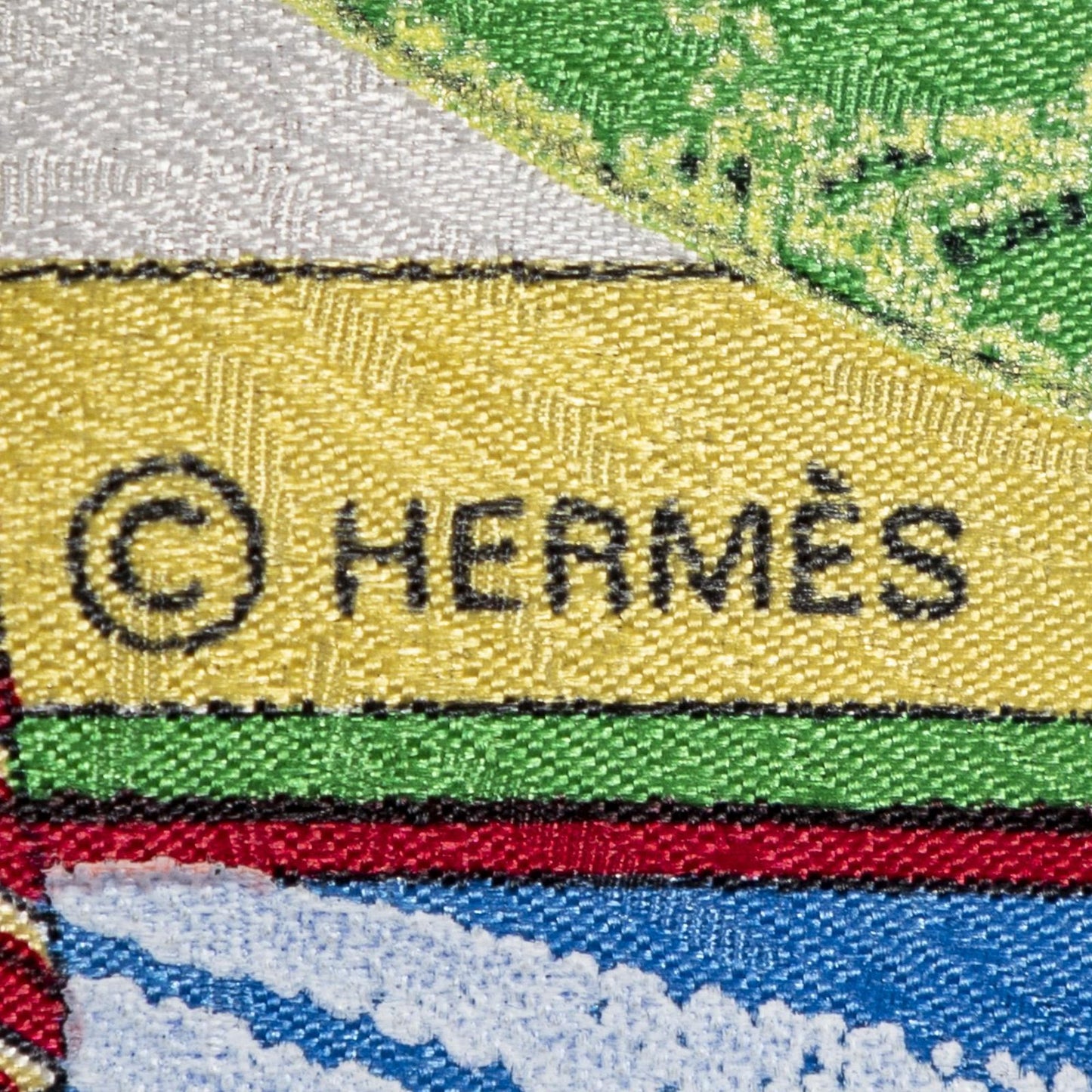 Hermes Scarf Blue Green Jacquardsilk — view 4